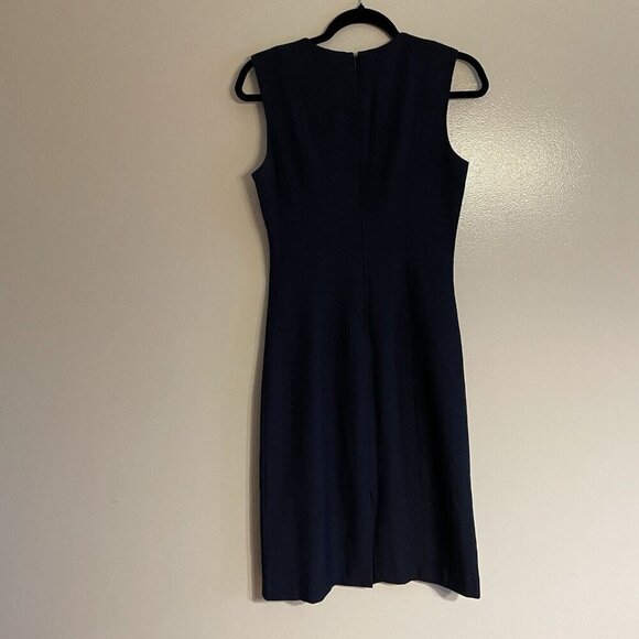 Banana Republic Factory 2 Navy Sleeveless Sculpted Knee-Length Sheath Dress NWT - Picture 10 of 12
